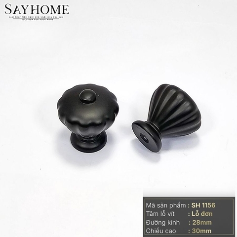 Núm tủ tân cổ điển vintage màu vàng gold và đen mờ SH1156