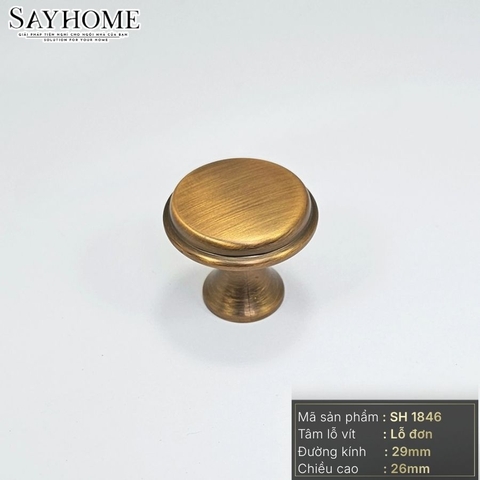 Núm tủ tân cổ điển vintage màu vàng và màu đồng SH1846