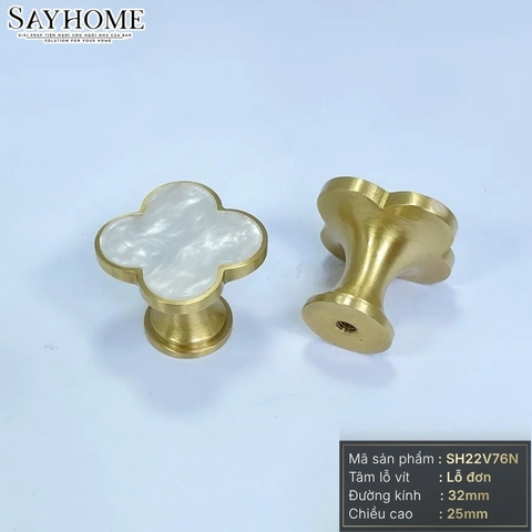 Núm tủ hiện đại màu vàng gold mặt hoa bốn cánh SH22V76N tại thành phố Hồ Chí Minh