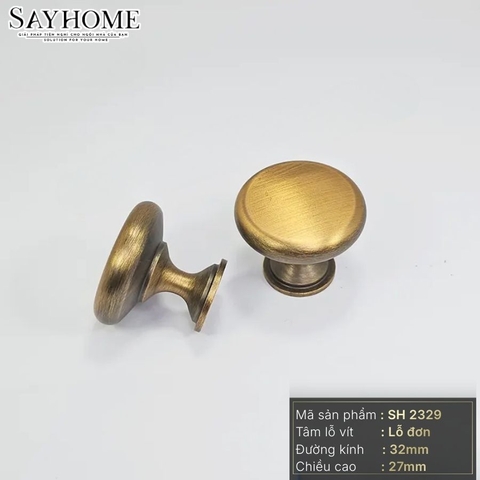 Núm tủ hiện đại màu vàng mờ và vàng đồng SH2329