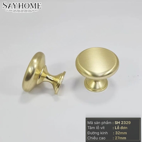 Núm tủ hiện đại màu vàng mờ và vàng đồng SH2329