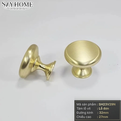 Núm tủ hiện đại màu vàng mờ và vàng đồng SH23V29N tại thành phố Hồ Chí Minh