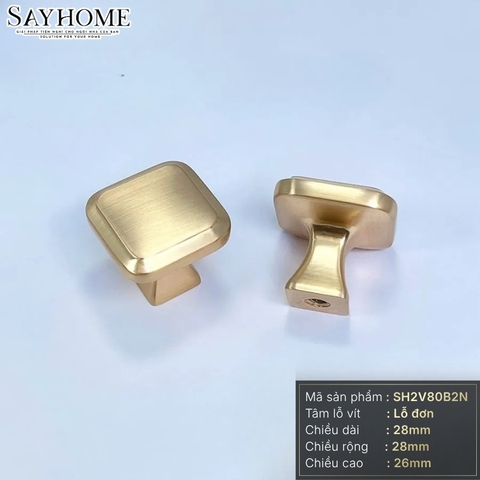 Núm tủ hiện đại màu vàng gold, vàng mờ và bạc bóng SH2V80B2N tại thành phố Hồ Chí Minh