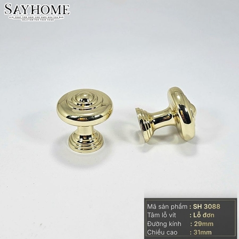 Núm tủ tân cổ điển vintage màu vàng gold SH3088