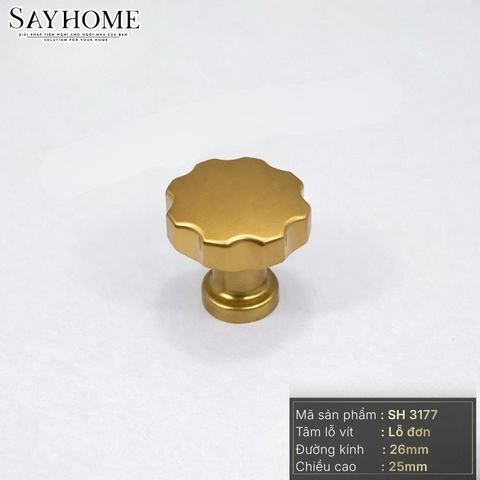 Núm tủ tân cổ điển vintage màu đồng SH3177