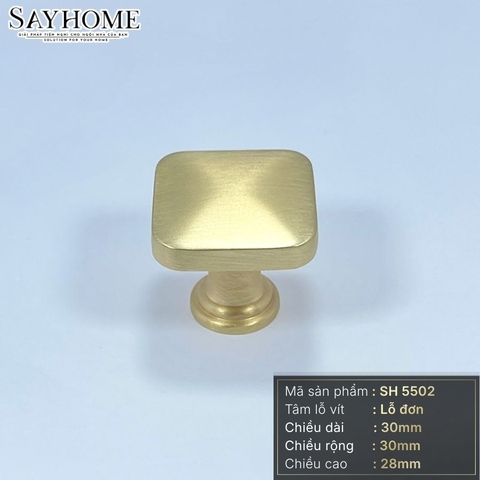 Núm tủ hiện đại màu vàng mờ, vàng gold, đen mờ, bạc và bạc bóng SH5502
