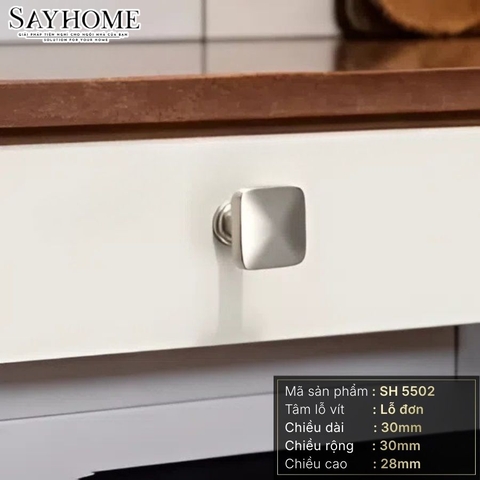 Núm tủ hiện đại màu vàng mờ, vàng gold, đen mờ, bạc và bạc bóng SH5502