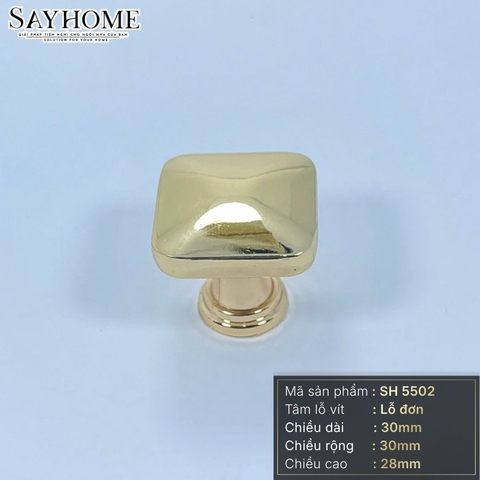 Núm tủ hiện đại màu vàng mờ, vàng gold, đen mờ, bạc và bạc bóng SH5502