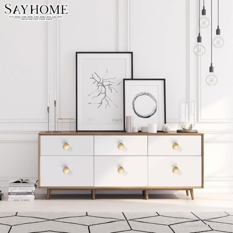 Núm tủ hiện đại màu vàng mờ, vàng xước và bạc xước SH5508