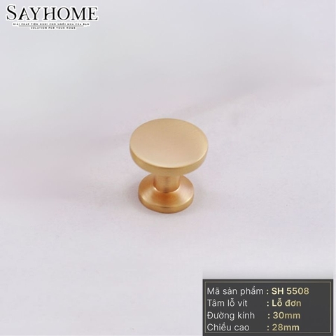 Núm tủ hiện đại màu vàng mờ, vàng xước và bạc xước SH5508