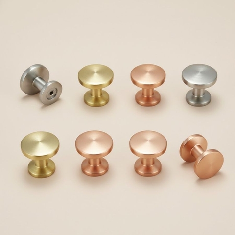 Núm tủ hiện đại màu vàng mờ, vàng xước và bạc xước SH5508