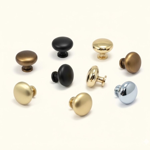 Núm tủ hiện đại màu đồng, vàng mờ, vàng gold, đen mờ và bạc bóng SH5518