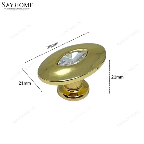 Núm tủ hiện đại màu vàng gold và bạc bóng SH5546