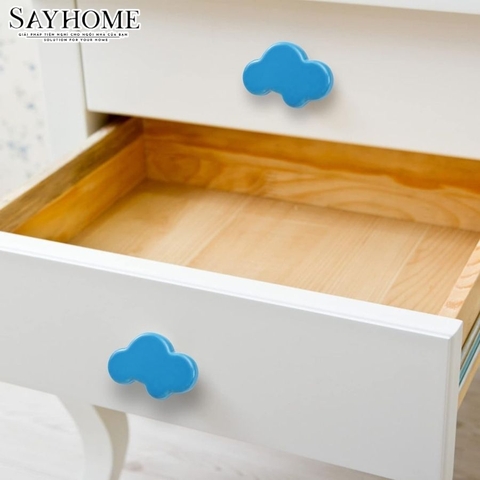 Núm tủ hiện đại màu vàng, hồng và xanh dương SH5555