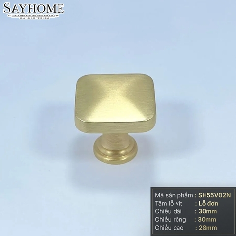 Núm tủ hiện đại màu vàng mờ, vàng gold, đen mờ, bạc và bạc bóng SH55V02N tại thành phố Hồ Chí Minh