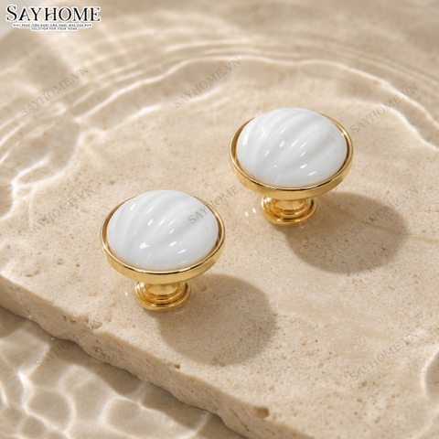 Núm tủ tân cổ điển vintage màu vàng gold SH5651