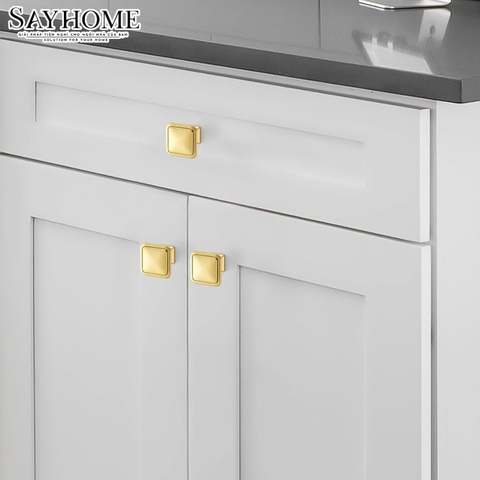 Núm tủ hiện đại màu vàng mờ và đen mờ SH6730