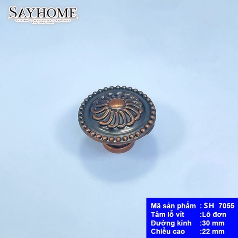 Núm tủ cổ điển màu đồng SH7055