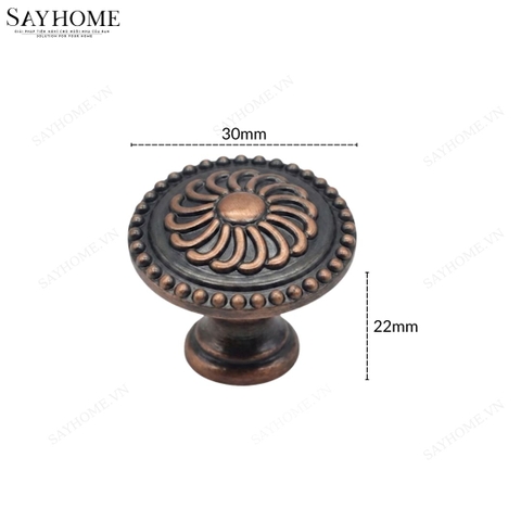 Núm tủ tân cổ điển vintage màu đồng SH7055