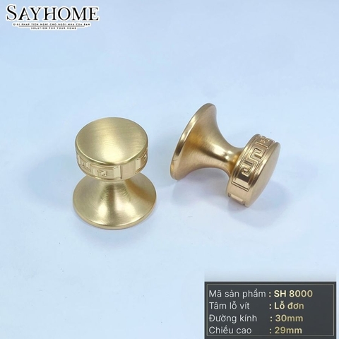 Núm tủ tân cổ điển vintage màu vàng xước SH8000