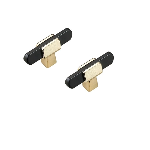 Núm tủ hiện đại màu đen và vàng gold SH8016