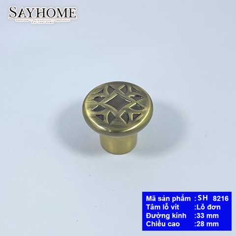 Núm tủ cổ điển màu đồng SH8216