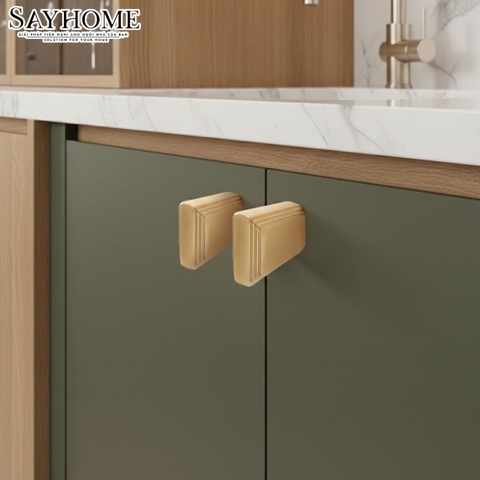Núm tủ hiện đại màu vàng gold SH8027