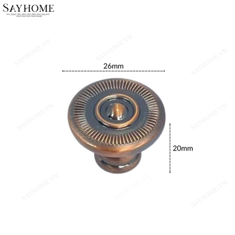 Núm tủ tân cổ điển vintage màu đồng SH8062