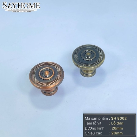 Núm tủ tân cổ điển vintage màu đồng SH8062