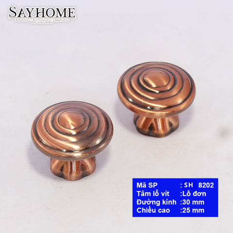 Núm tủ cổ điển màu vàng - đồng SH8202