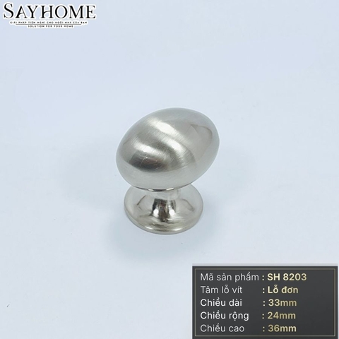 Núm tủ hiện đại màu bạc SH8203