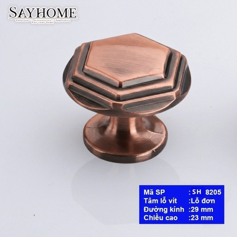 Núm tủ cổ điển màu đồng SH8205