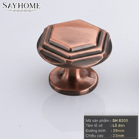 Núm tủ tân cổ điển vintage màu đồng SH8205