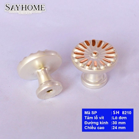 Núm tủ cổ điển màu đen, trắng dát vàng SH8853