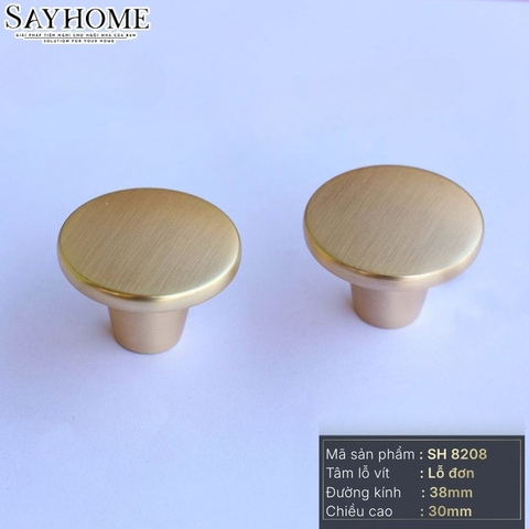 Núm tủ hiện đại màu vàng, bạc, inox, vàng gold SH8208