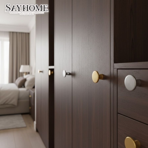 Núm tủ hiện đại màu vàng, bạc, inox, vàng gold SH8208