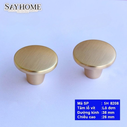 Núm tủ hiện đại màu vàng, bạc, inox, vàng gold SH8208