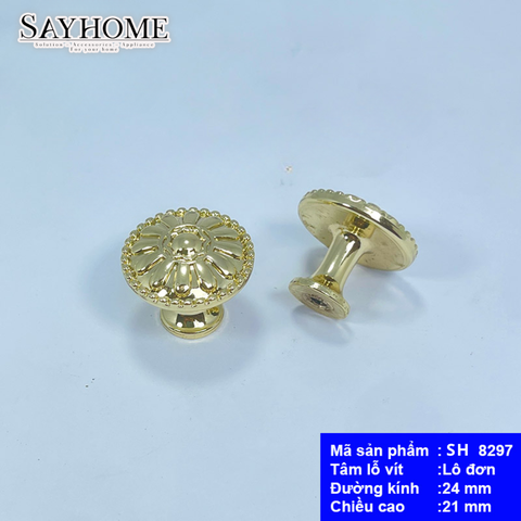 Núm tủ tân cổ điển màu vàng SH8297