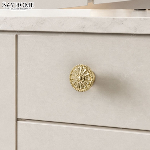 Núm tủ tân cổ điển vintage màu vàng gold SH82V97N tại thành phố Hồ Chí Minh