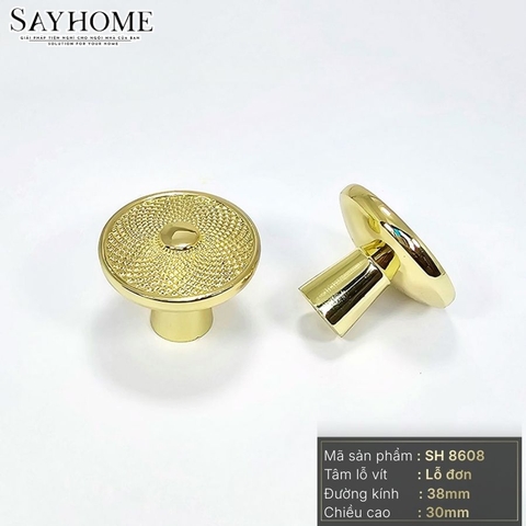 Núm tủ hiện đại màu vàng gold SH8608