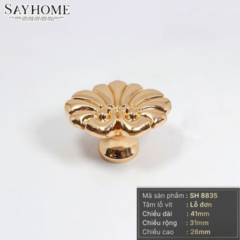 Núm tủ tân cổ điển vintage màu vàng gold SH8835