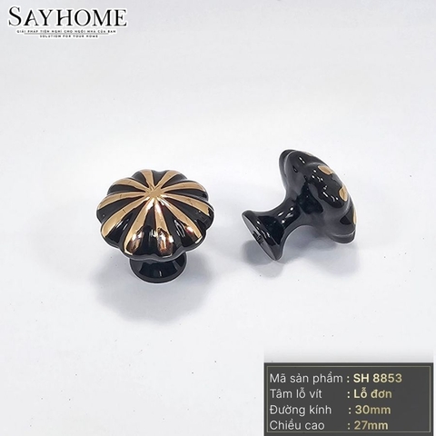 Núm tủ tân cổ điển vintage màu vàng, trắng, đồng, đen SH8853