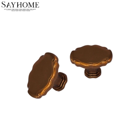 Núm tủ tân cổ điển vintage màu đồng SH8887