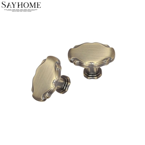 Núm tủ tân cổ điển vintage màu đồng SH8887