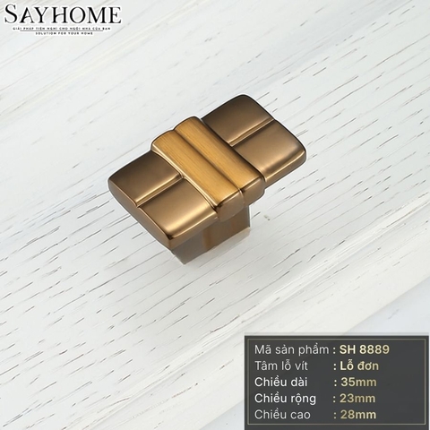 Núm tủ tân cổ điển màu đồng SH8889