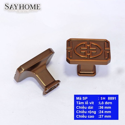 Núm tủ cổ điển màu đồng SH8891