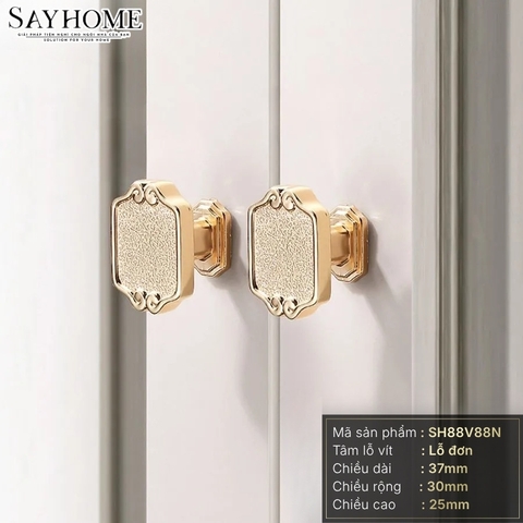 Núm tủ tân cổ điển vintage màu vàng gold, đồng SH88V88N tại thành phố Hồ Chí Minh