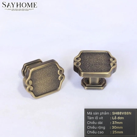 Núm tủ tân cổ điển vintage màu vàng gold, đồng SH88V88N tại thành phố Hồ Chí Minh