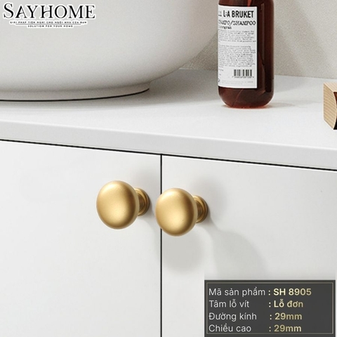 Núm tủ hiện đại màu đồng, vàng đồng, bạc, inox bóng và vàng mờ SH8905
