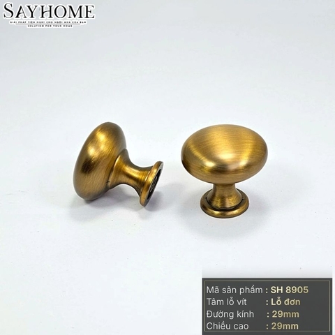 Núm tủ hiện đại màu đồng, vàng đồng, bạc, inox bóng và vàng mờ SH8905